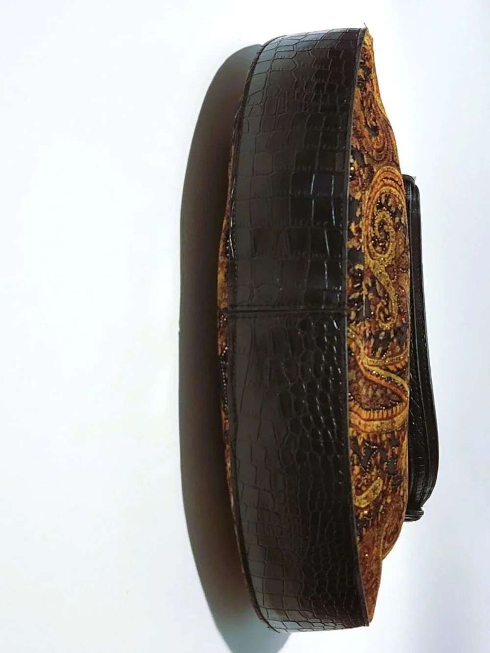 Bueno Tapestry Purse Half Moon Structured Boho Cottagecore Sparkle Vintage - Picture 5 of 16